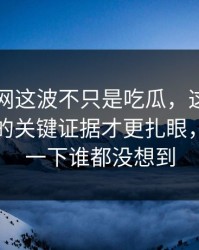 51爆料网这波不只是吃瓜，这个细节里埋着的关键证据才更扎眼，后面那一下谁都没想到