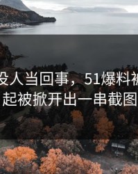 刚开始没人当回事，51爆料被反复提起被掀开出一串截图