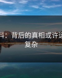 吃瓜爆料：背后的真相或许远比表面复杂