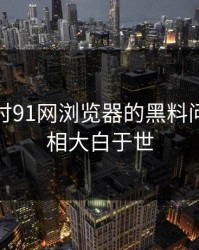 深入探讨91网浏览器的黑料问题：真相大白于世
