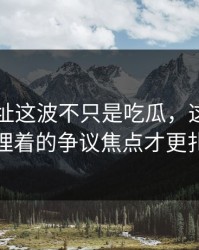51网网址这波不只是吃瓜，这波操作里埋着的争议焦点才更扎眼