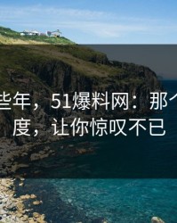 揭秘那些年，51爆料网：那个冷门角度，让你惊叹不已