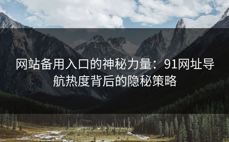 网站备用入口的神秘力量：91网址导航热度背后的隐秘策略