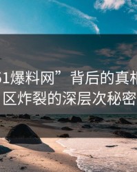 揭秘“51爆料网”背后的真相：评论区炸裂的深层次秘密