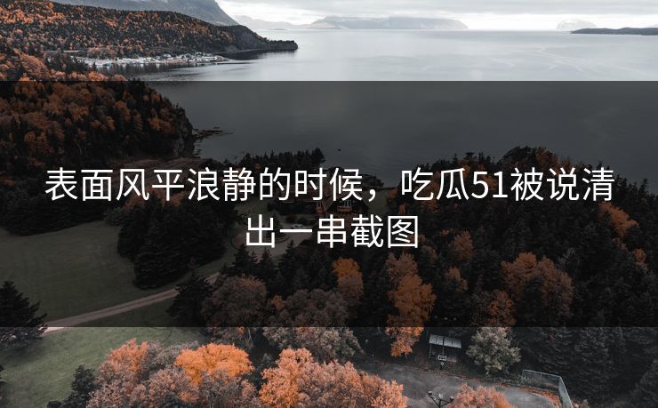 表面风平浪静的时候，吃瓜51被说清出一串截图