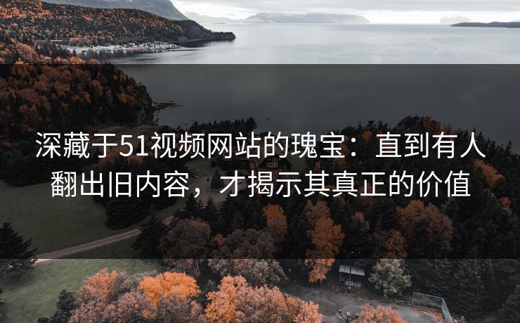 深藏于51视频网站的瑰宝:直到有人翻出旧内容,才揭示其真正的价值 深藏于51视频网站的瑰宝:直到有人翻出旧内容,才揭示其真正的价值